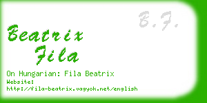 beatrix fila business card